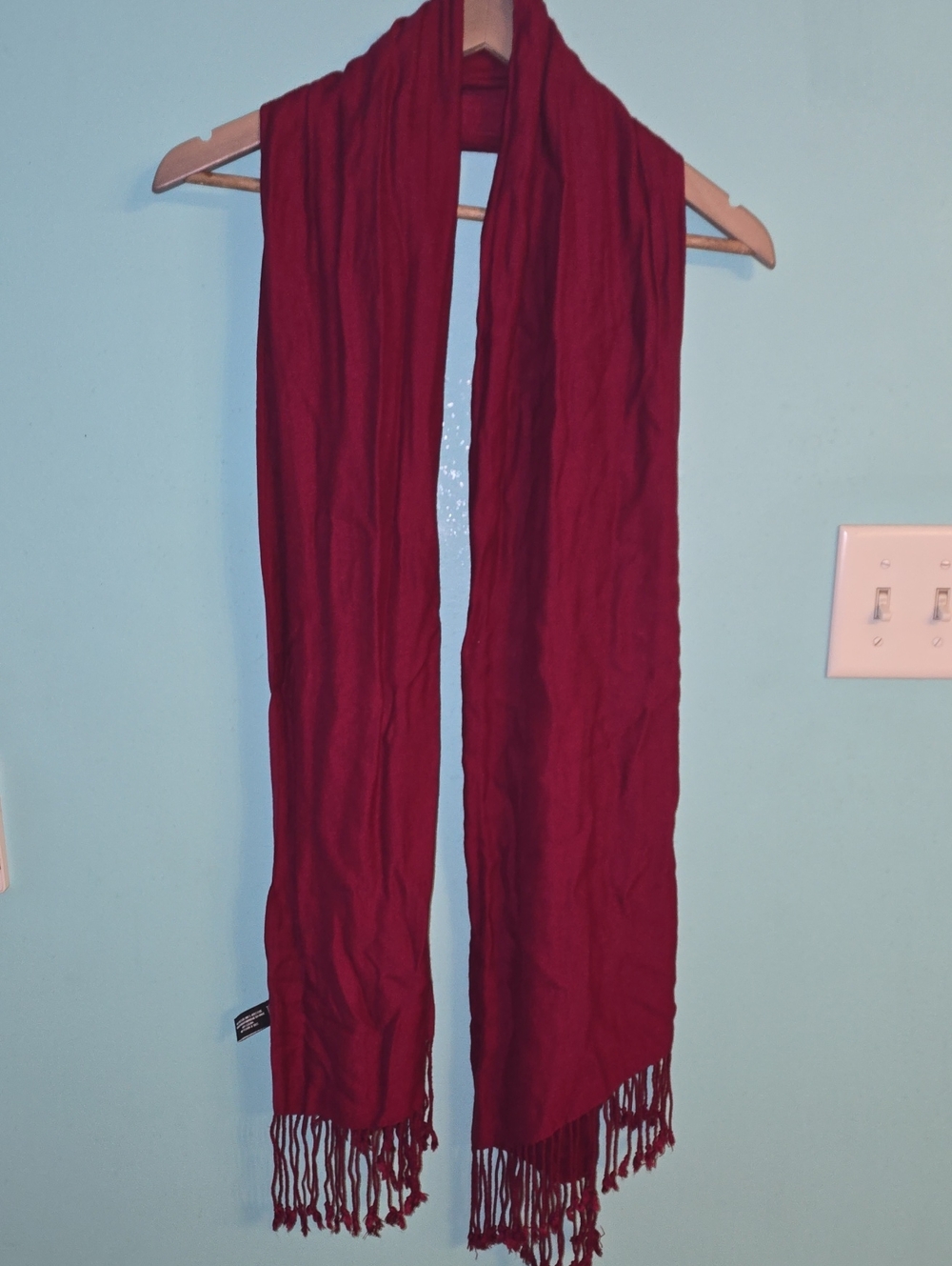 Jones New York Deep Wine Fringe Scarf